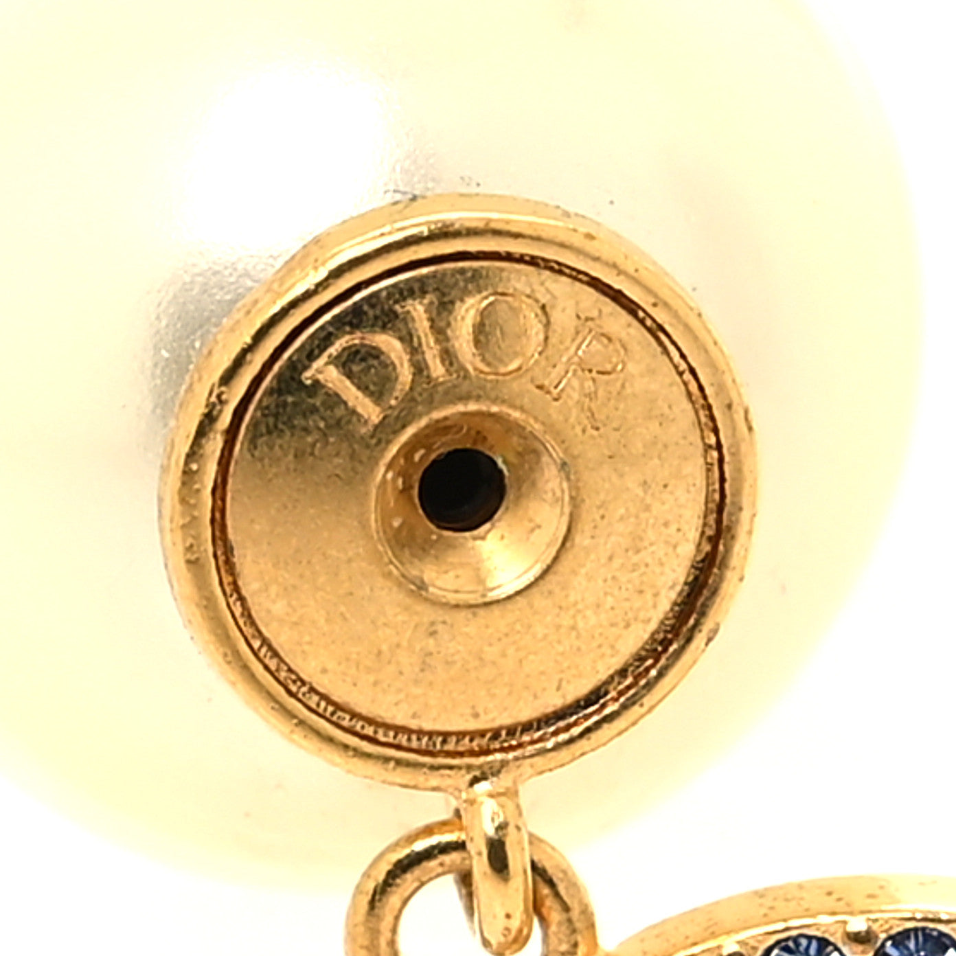 Christian Dior Pearl Crystal Dior Tribales Drop Earrings Gold 5 of 5