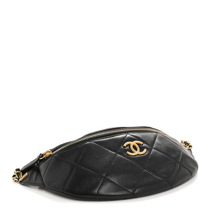 Chanel Lambskin Enamel Quilted Waist Bag Black 4 of 13
