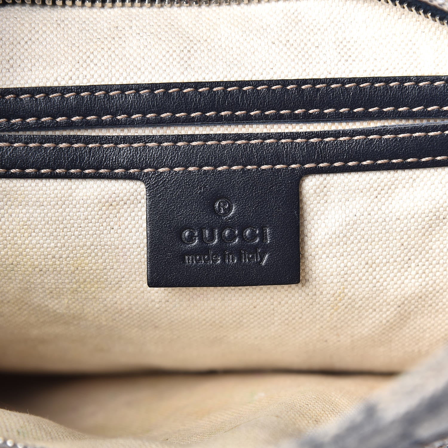 Gucci GG Supreme Monogram Small Flat Side Zip Messenger Bag Beige Blue 6 of 11