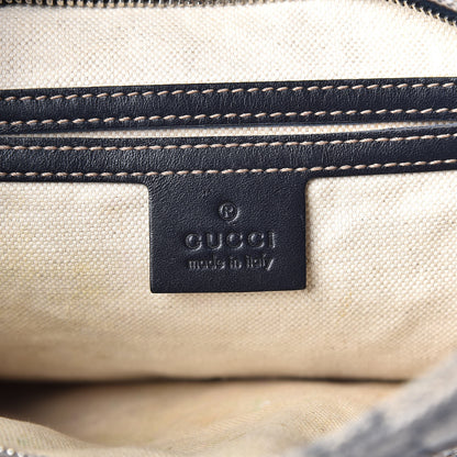 Gucci GG Supreme Monogram Small Flat Side Zip Messenger Bag Beige Blue 6 of 11