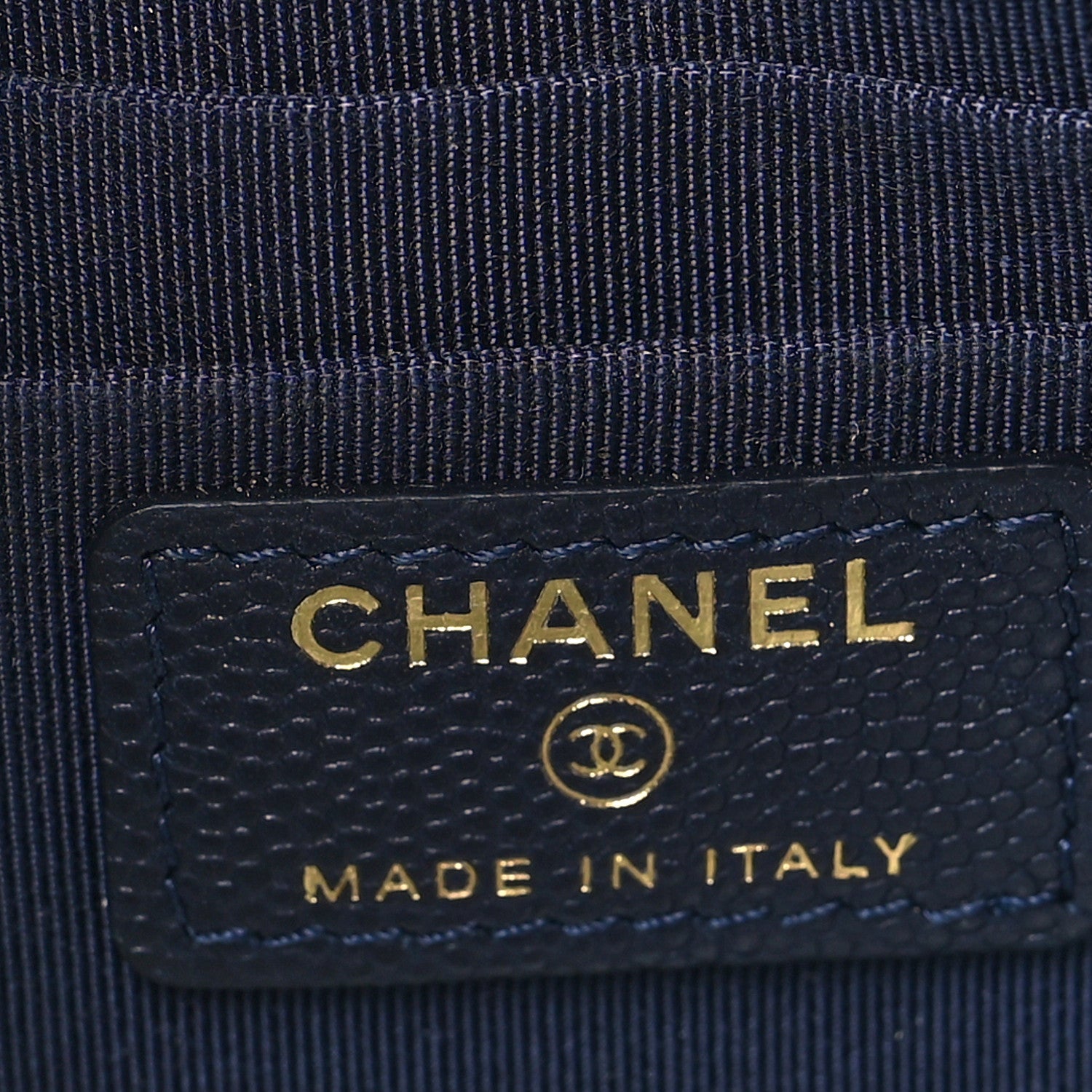 Chanel Caviar Quilted Small Zipped Pouch Navy Blue 6 of 8