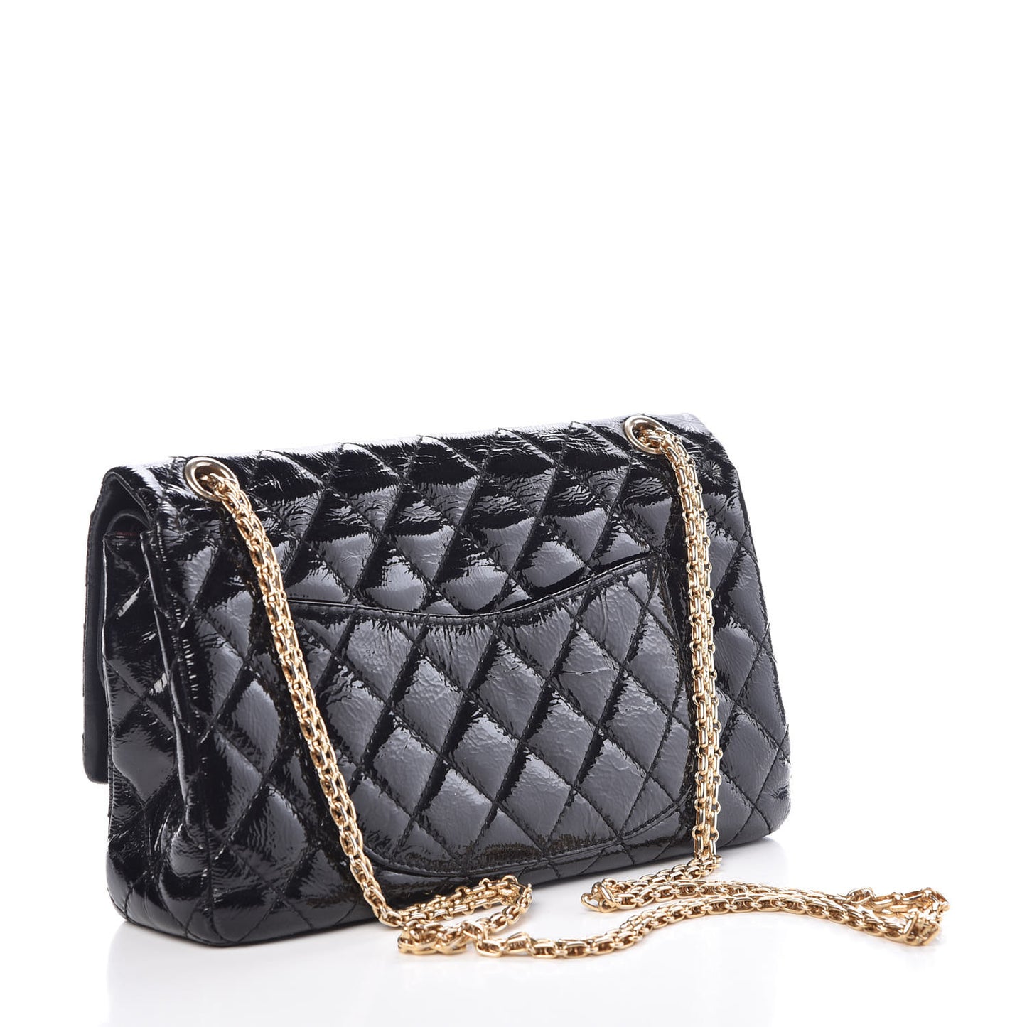 Distressed Patent Quilted 2.55 Reissue 226 Flap Black