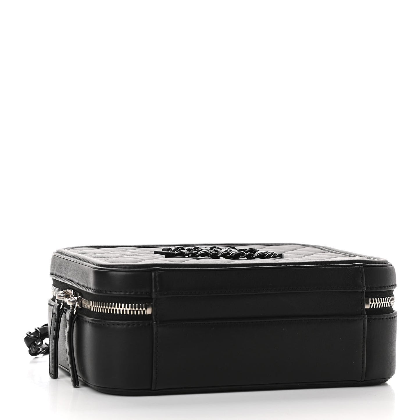 Lambskin Quilted Medium CC Filigree Vanity Case Black
