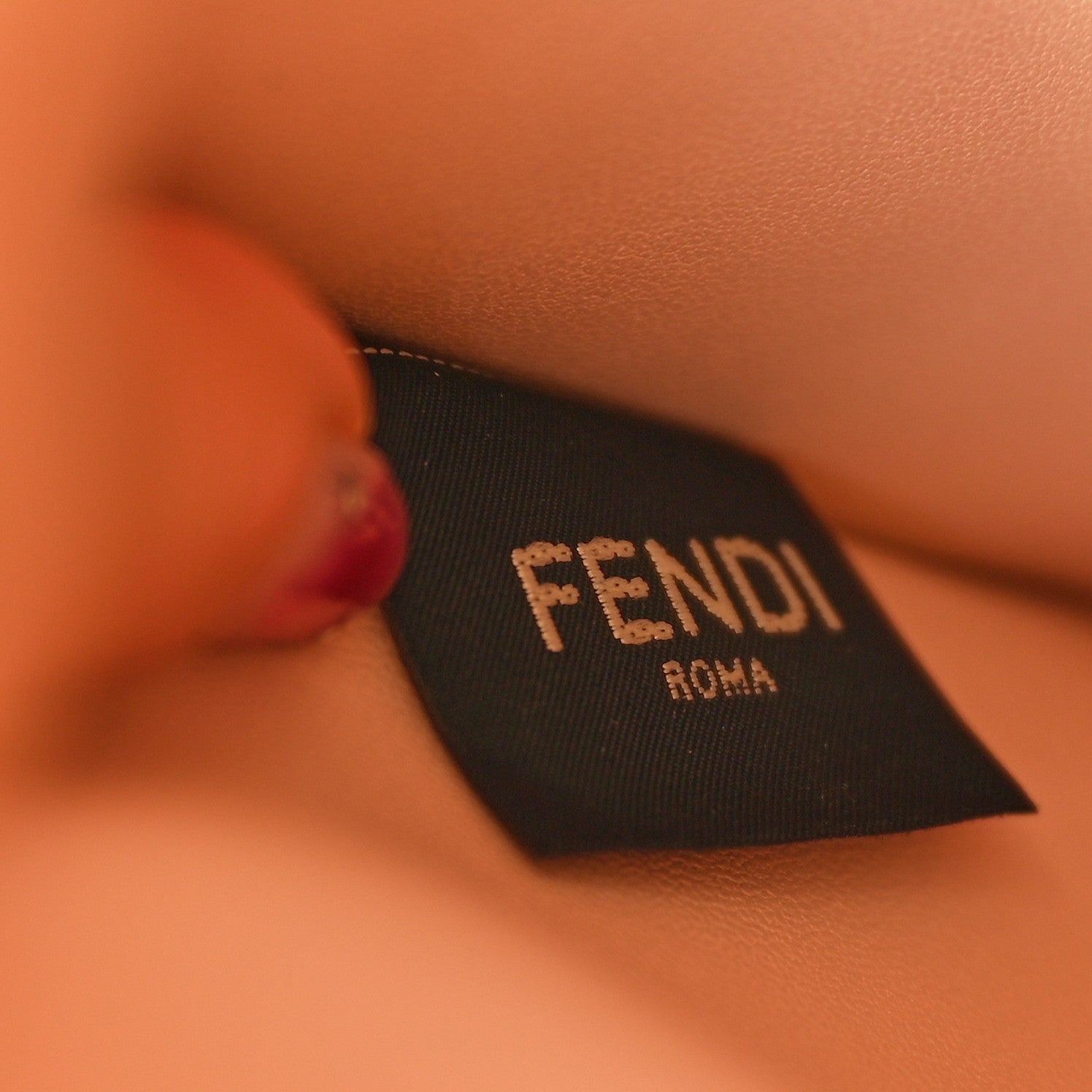 Fendi Vitello Seta Astrakan Intarsio Geometric Medium Peekaboo I SEE U Satchel Tortora 9 of 12