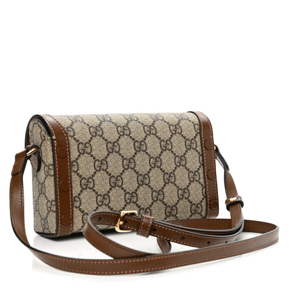 Gucci GG Supreme Monogram Mini Horsebit 1955 Shoulder Bag Beige Brown Sugar 2 of 8
