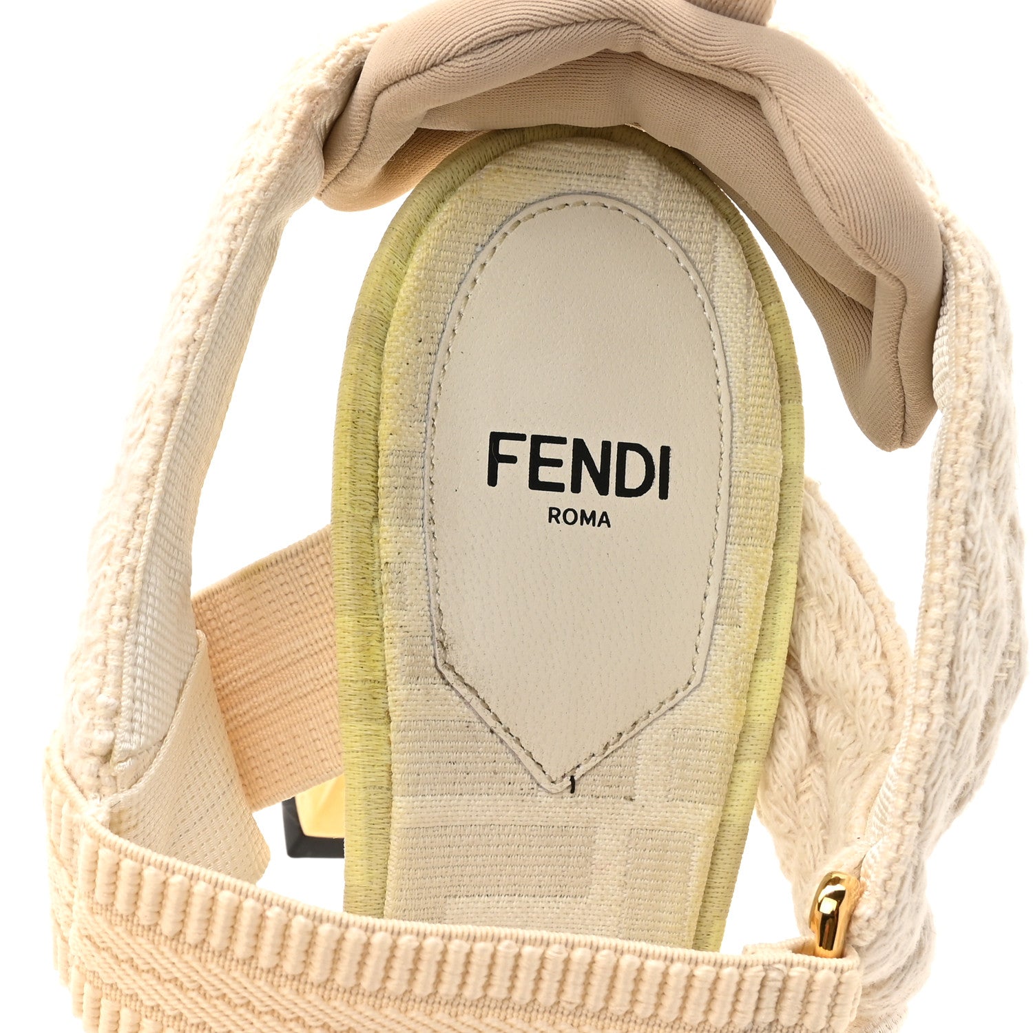 Fendi Technical Mesh FF Colibri 85mm Slingback Pumps 38 Avorio Tortora Connecticut 10 of 14