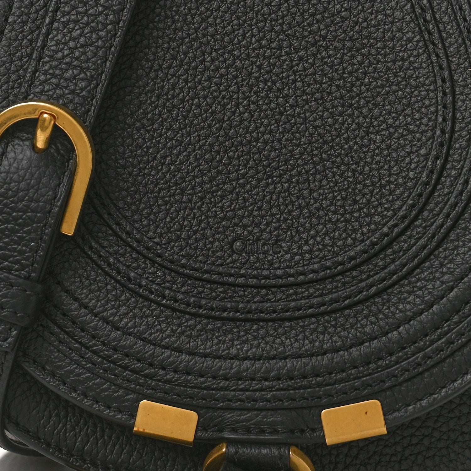 Chloe Grained Calfskin Small Marcie Saddle Bag Black 7 of 9
