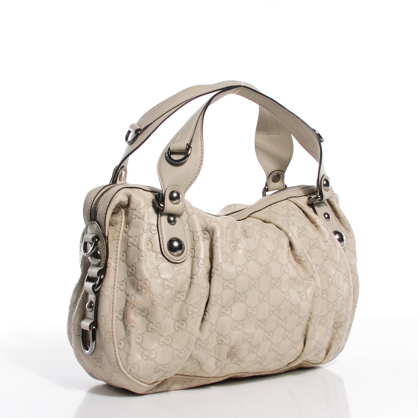 Guccissima Icon Bit Medium Boston Off White