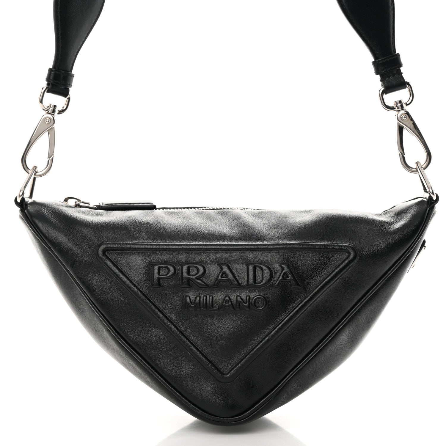 Prada Grace Lux Triangle Shoulder Bag Black 8 of 14