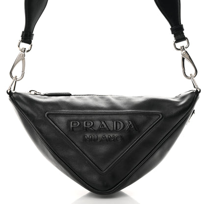 Prada Grace Lux Triangle Shoulder Bag Black 8 of 14