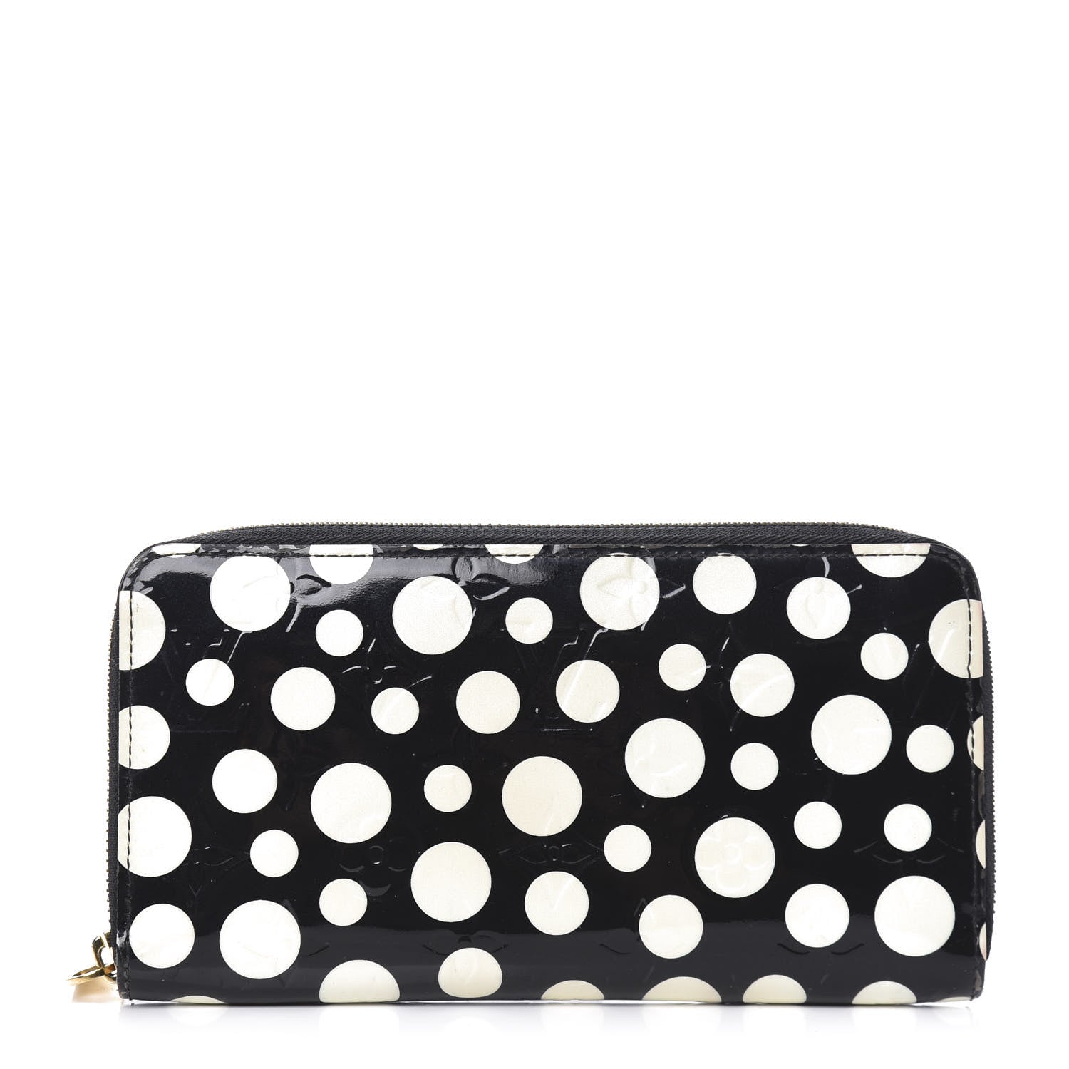 Louis Vuitton Vernis Kusama Infinity Dots Zippy Wallet Black 1 of 9