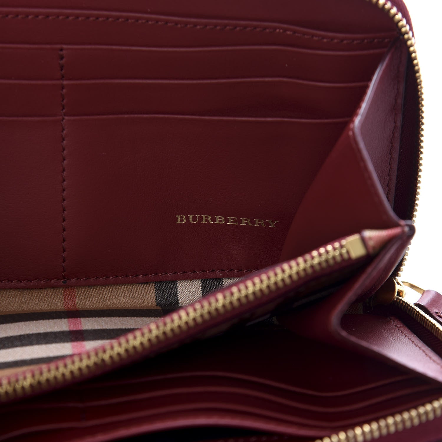 Burberry Vintage Check Elmore Zip Around Wallet Crimson 6 of 7