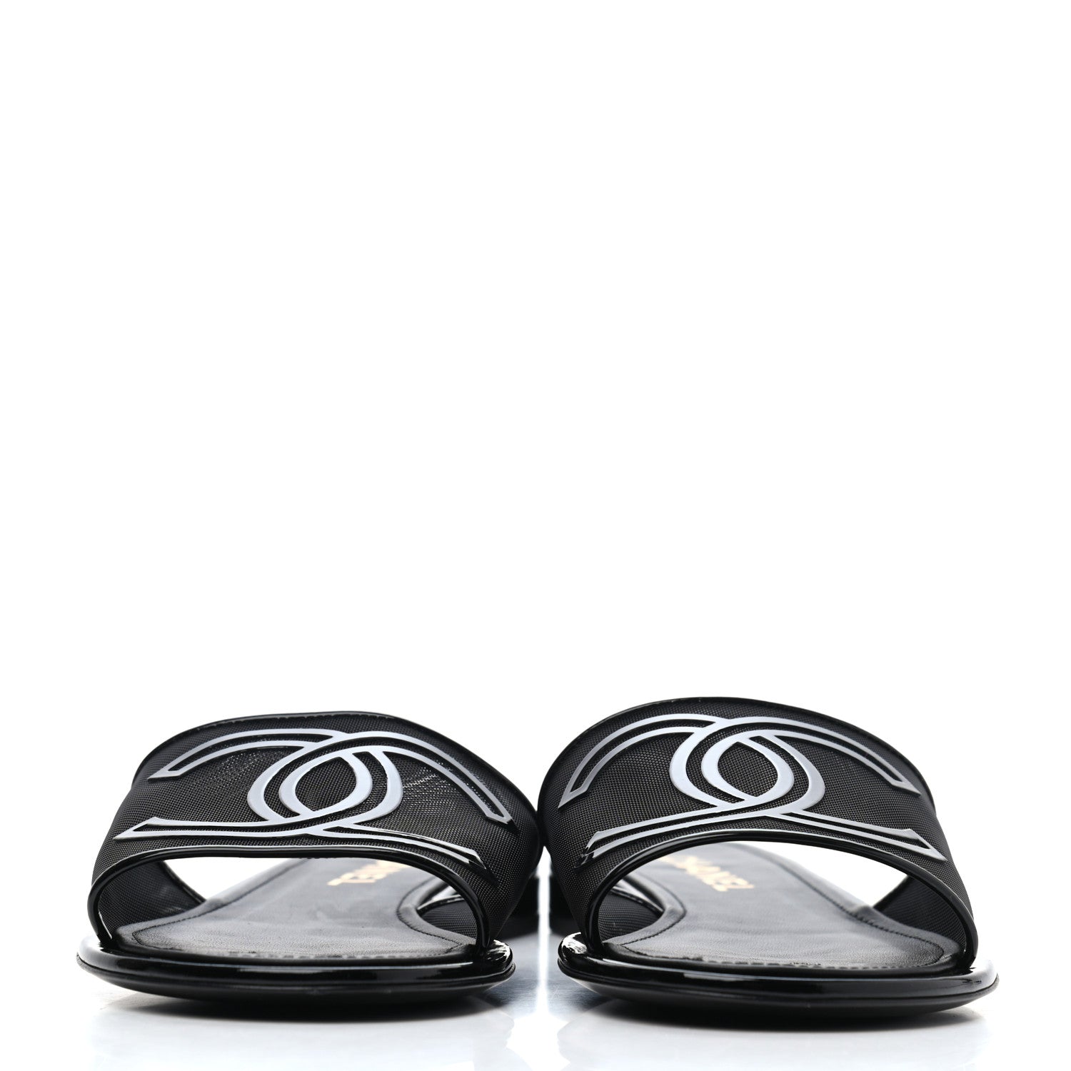Chanel Mesh Patent Calfskin CC Mules 41 Black 2 of 4