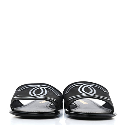 Chanel Mesh Patent Calfskin CC Mules 41 Black 2 of 4