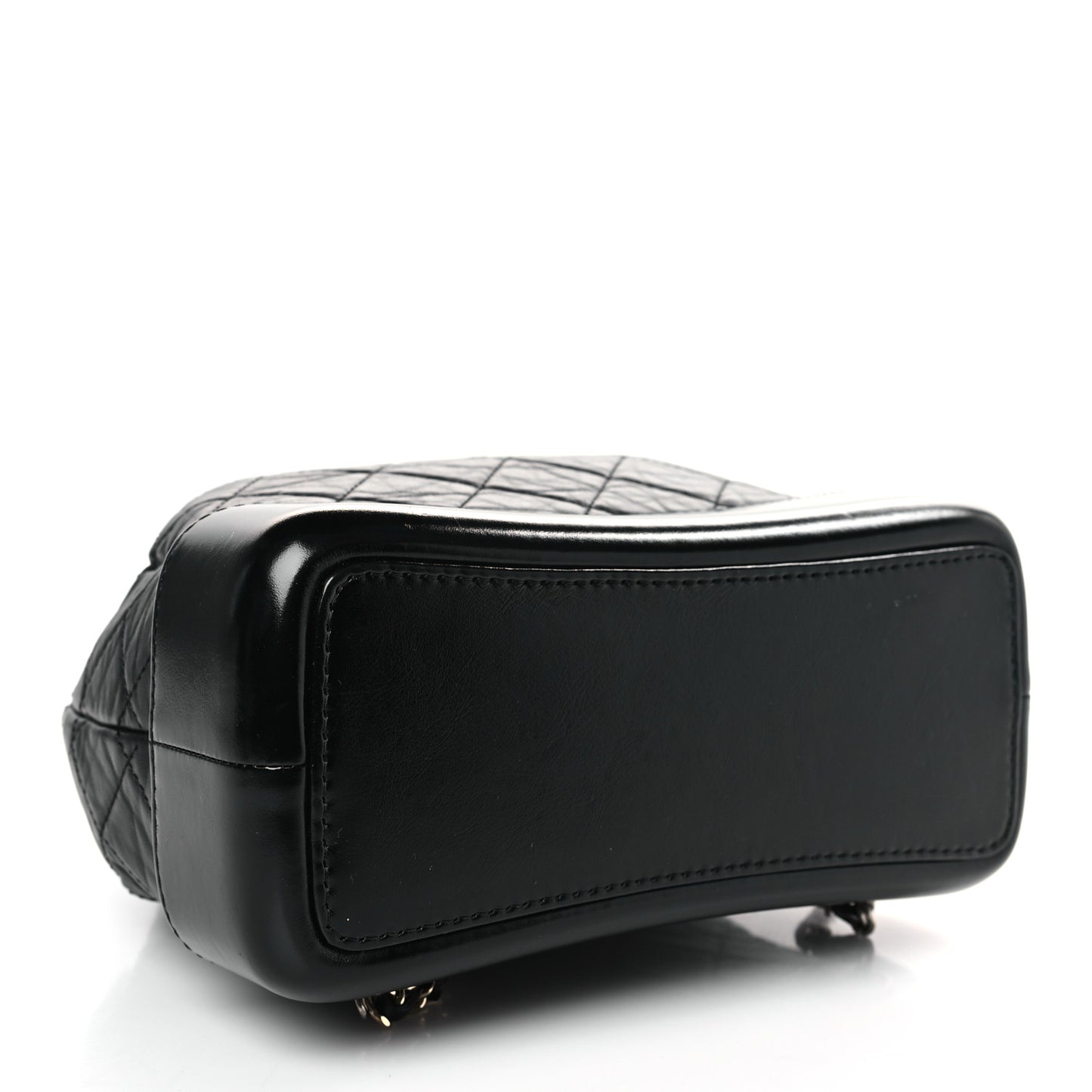 Aged Calfskin Quilted Small Gabrielle Backpack Black