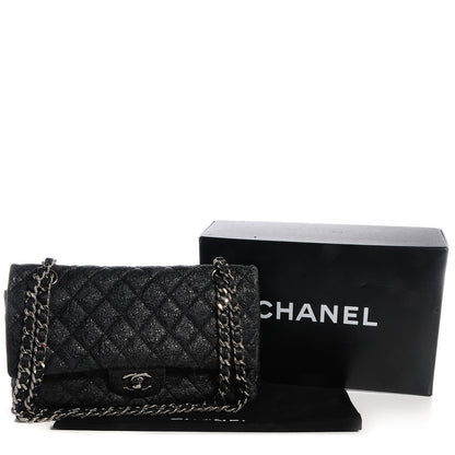 Chanel Crackled Calfskin Medium Double Flap Black 5 of 9