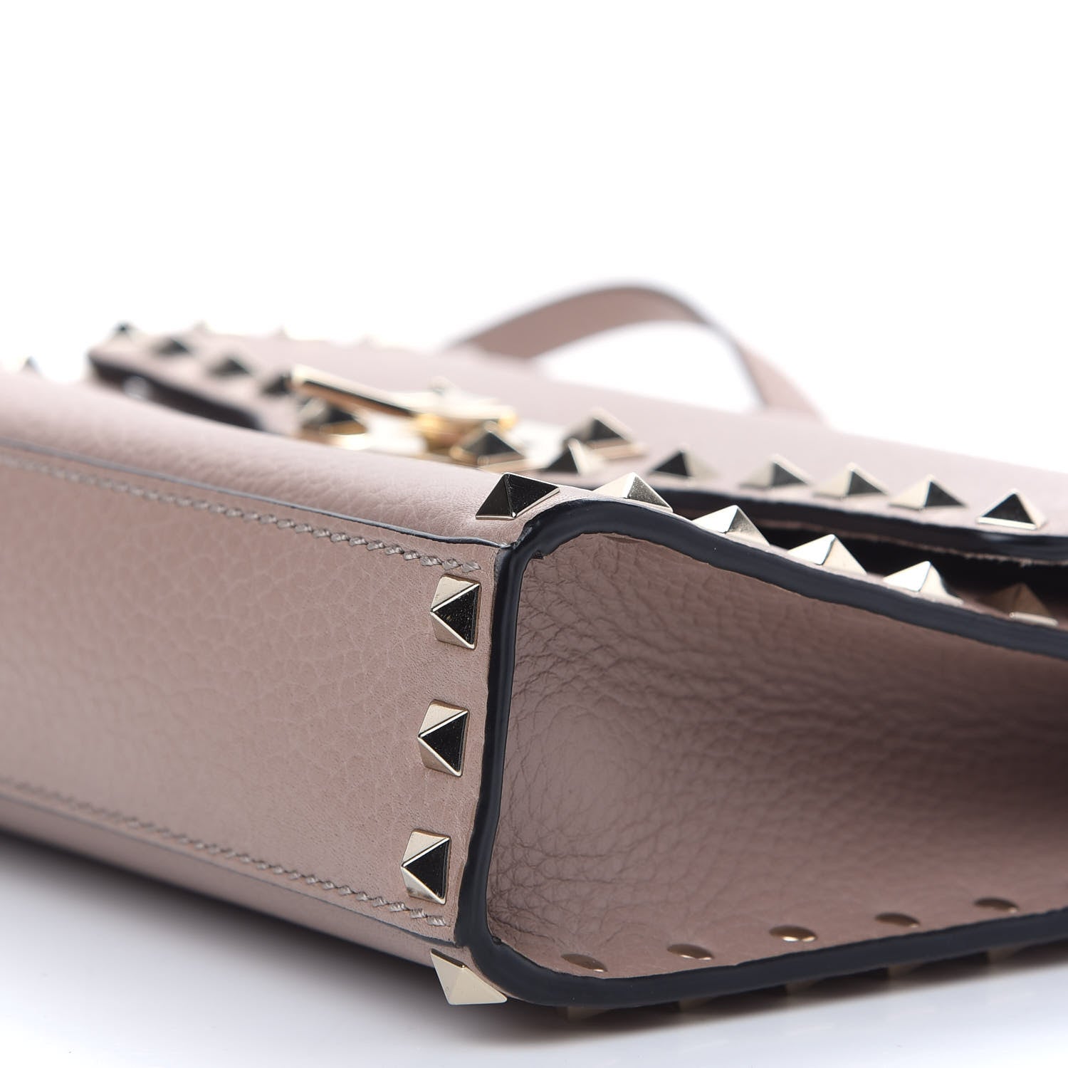 Valentino Garavani Pebbled Calfskin Medium Rockstud Flip Lock Crossbody Bag Poudre 8 of 8