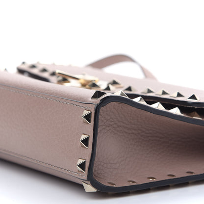 Valentino Garavani Pebbled Calfskin Medium Rockstud Flip Lock Crossbody Bag Poudre 8 of 8