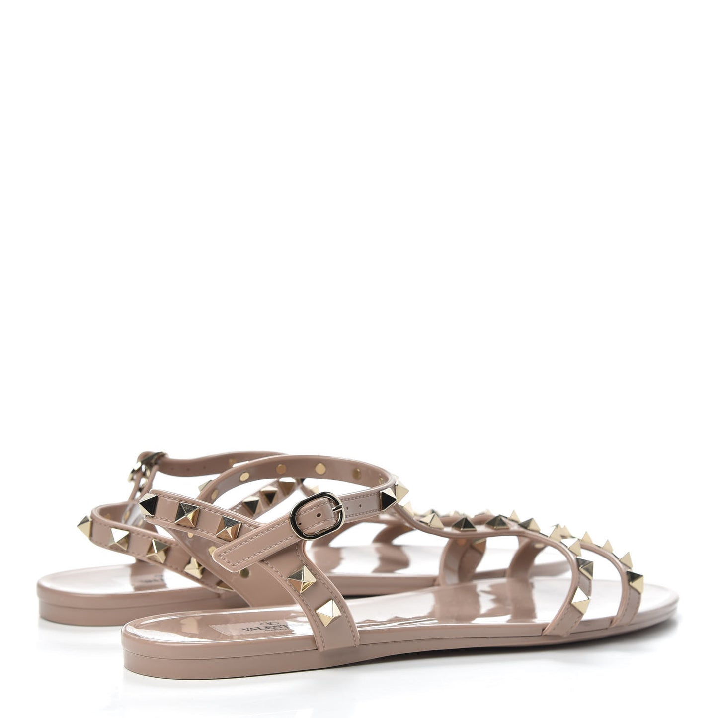 PVC Jelly Rockstud Caged Sandals 39 Poudre