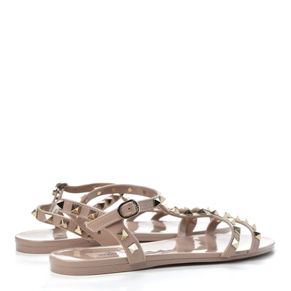 Valentino Garavani PVC Jelly Rockstud Caged Sandals 39 Poudre 4 of 7