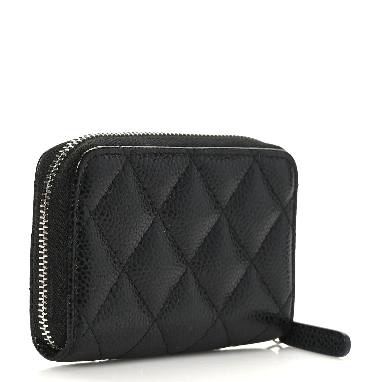 Caviar Quilted Zip Coin Purse Black