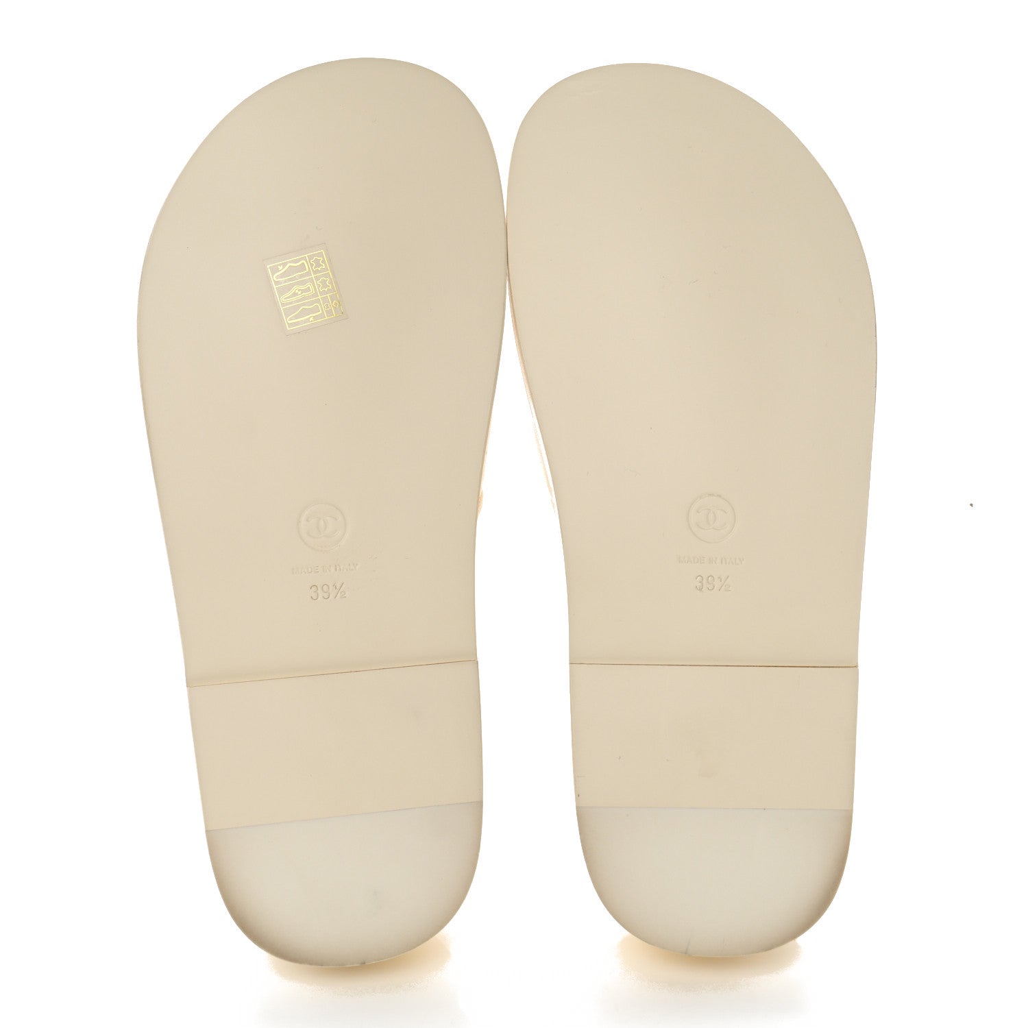Chanel Lambskin Cha-Nel Mule Sandals 39.5 Ivory Multicolor 6 of 11