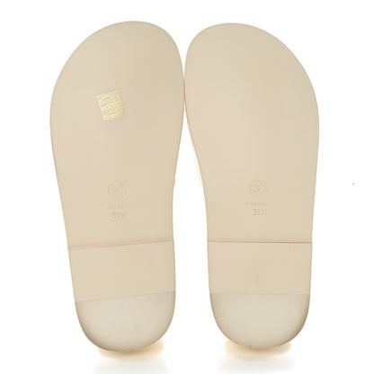 Chanel Lambskin Cha-Nel Mule Sandals 39.5 Ivory Multicolor 6 of 11