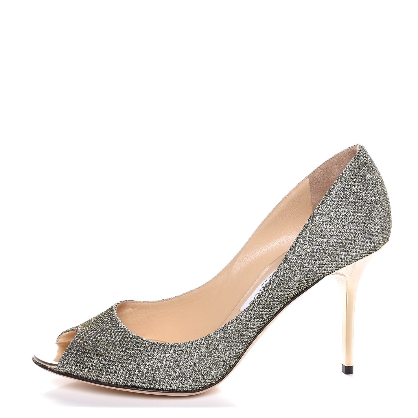 Glitter Fabric Evelyn 85 Pumps 38.5 Champagne