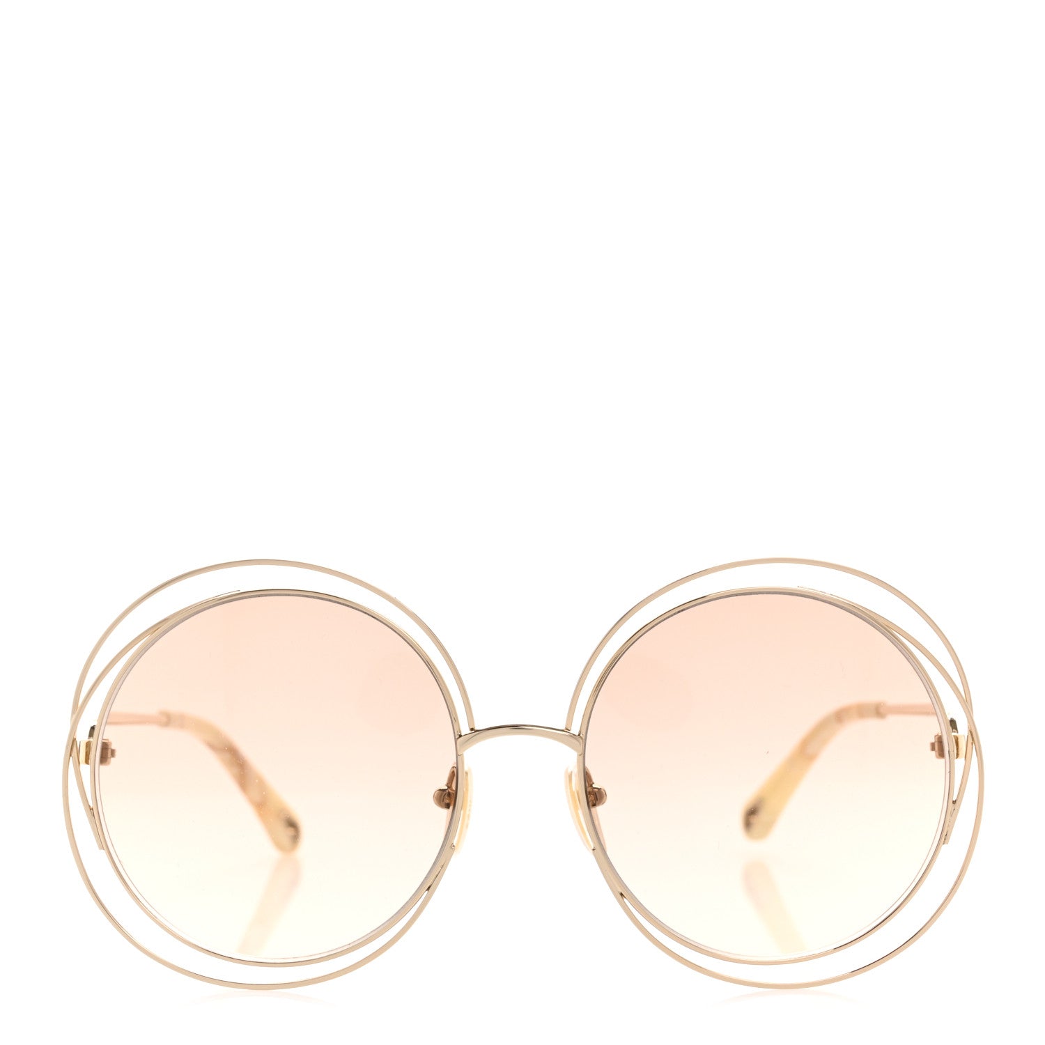 Chloe Oversized Round Carlina Oversized Round Sunglasses CH0045S Gold 2 of 7