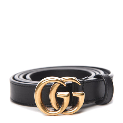 Gucci Calfskin Double G 20mm Belt 80 32 Black 1 of 6