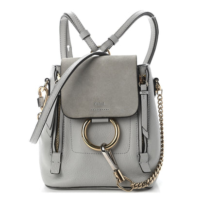 Chloe Suede Calfskin Mini Faye Backpack Airy Grey 1 of 9