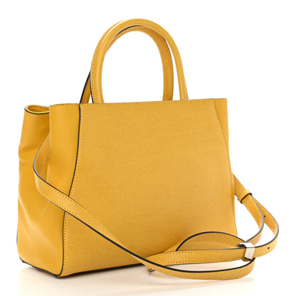 Fendi Vitello Elite Petite 2Jours Tote Yellow Chantilly 3 of 9