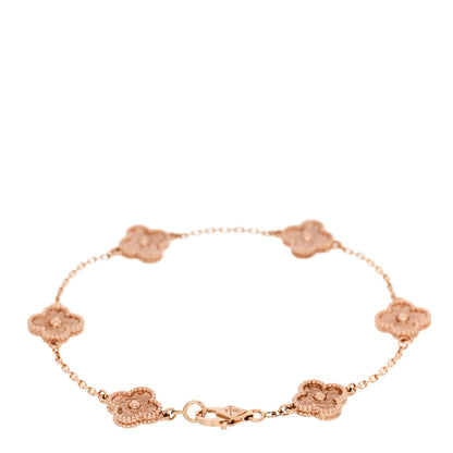 Van Cleef & Arpels 18K Rose Gold 6 Motifs Sweet Alhambra Bracelet 2 of 5