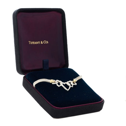 Tiffany Sterling Silver 18K Yellow Gold Heart Snake Chain Necklace 5 of 5