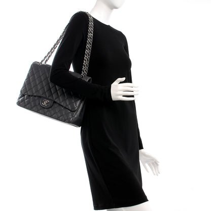 Chanel Lambskin Quilted Maxi Single Flap Grey 2 of 12