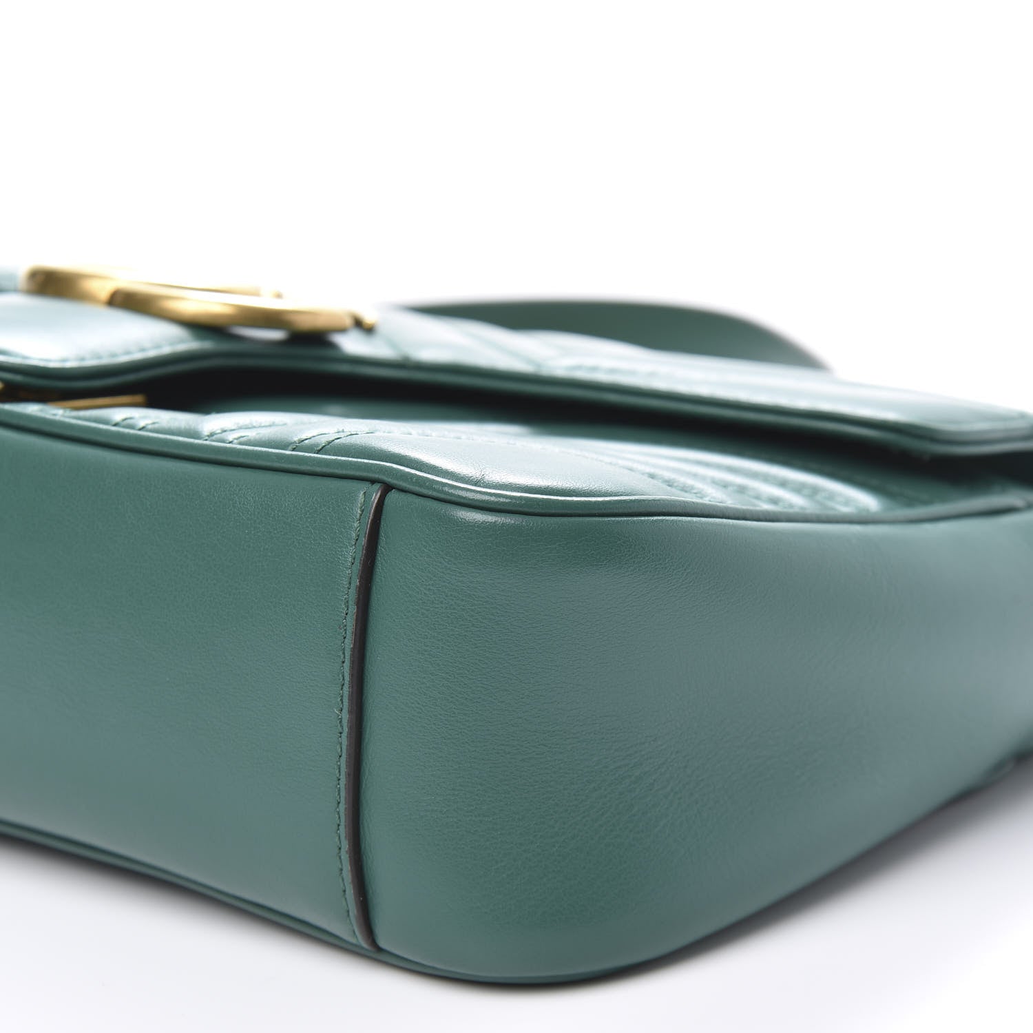 Gucci Calfskin Matelasse Small GG Marmont Shoulder Bag Emerald Green 10 of 11