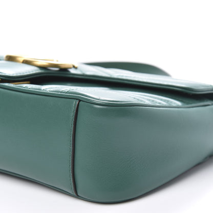 Gucci Calfskin Matelasse Small GG Marmont Shoulder Bag Emerald Green 10 of 11