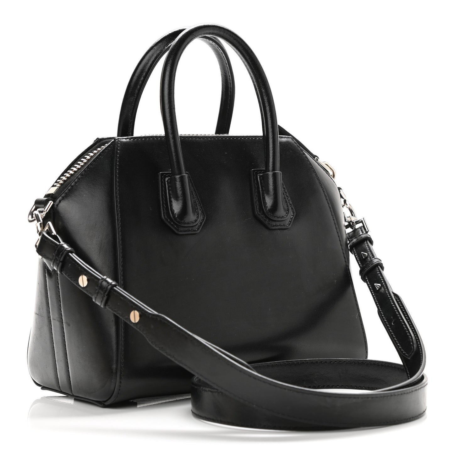 Shiny Lord Calfskin Mini Antigona Black