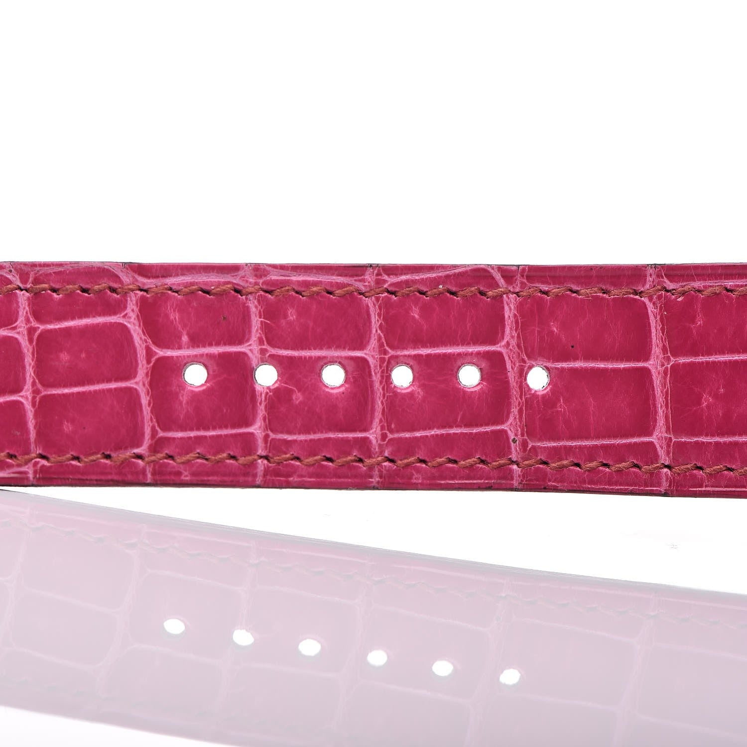 Hermes Stainless Steel Crocodile 26mm Heure H Hour Quartz Watch Framboise 9 of 10