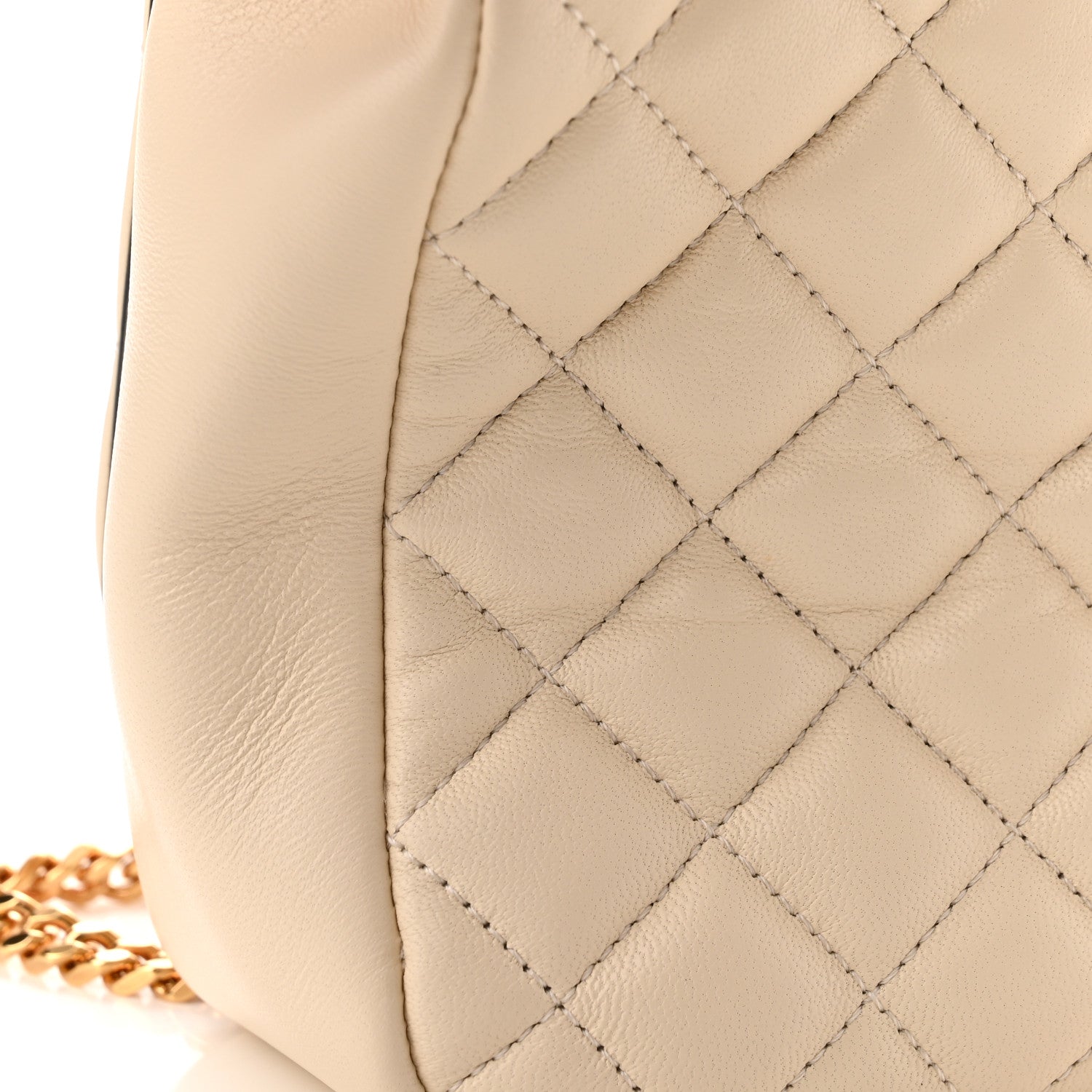 Versace Nappa Quilted Medusa Chain Crossbody Beige 12 of 13