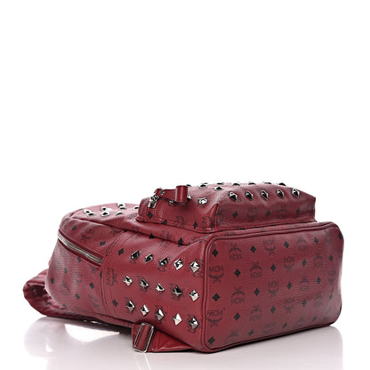MCM Visetos Studded Medium Stark Backpack Scooter Red 4 of 13