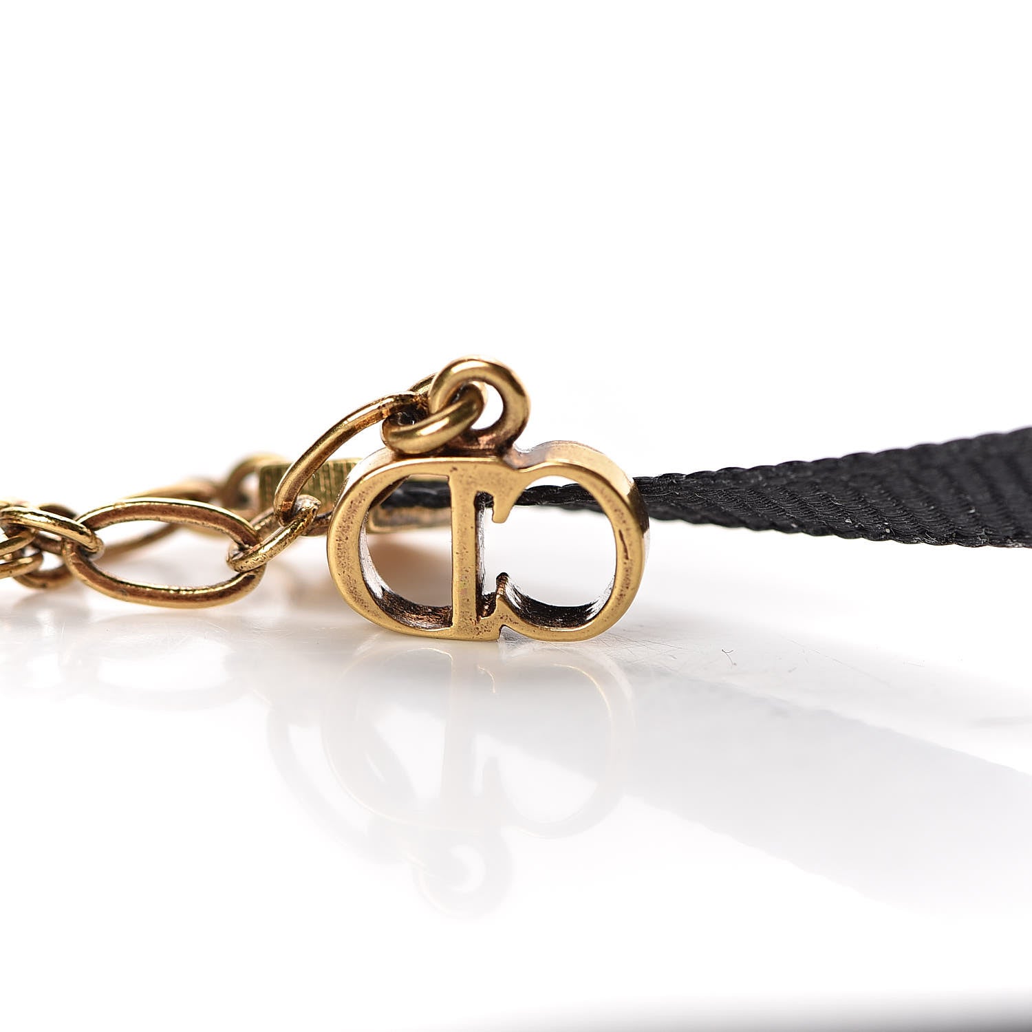Christian Dior Grosgrain Ribbon J'Adior Logo Choker Necklace Black 5 of 5