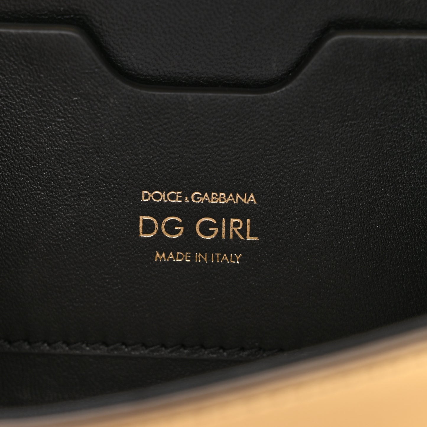 Metallic Calfskin DG Girls Shoulder Bag Gold