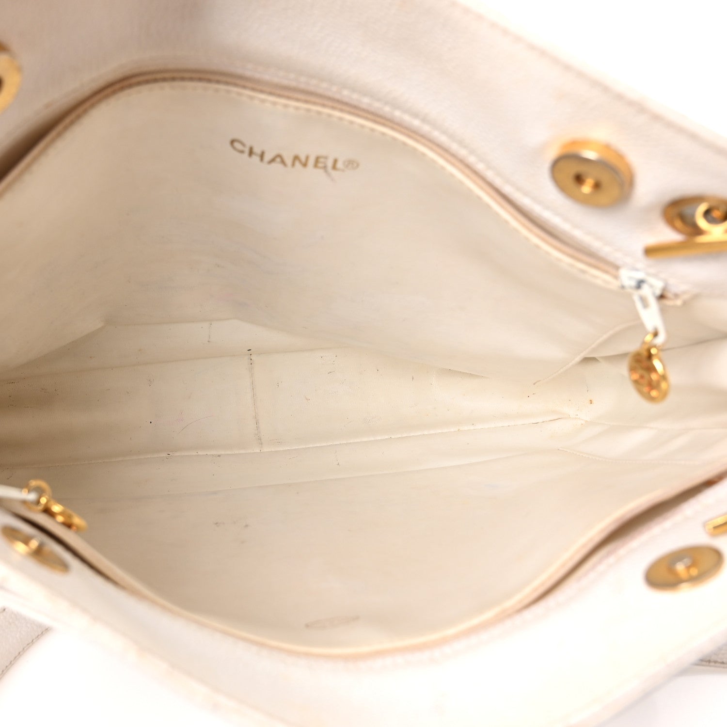 Chanel Caviar Flap Shoulder Bag White 5 of 11