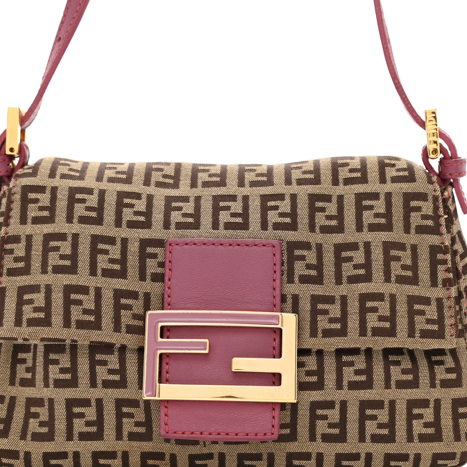 Fendi Zucchino Vitello Mini Mama Baguette Mogano Panna Erica 8 of 10