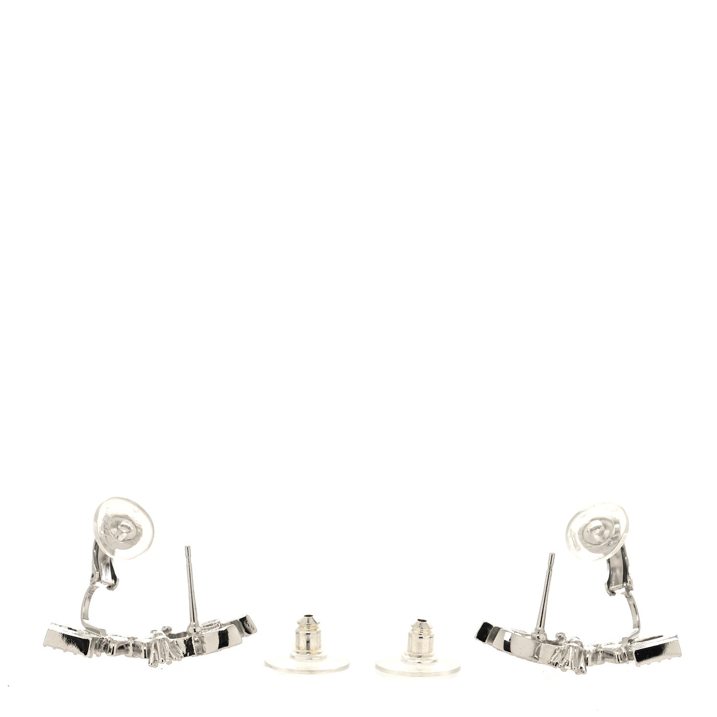 Crystal Star 5 CC Earrings Silver