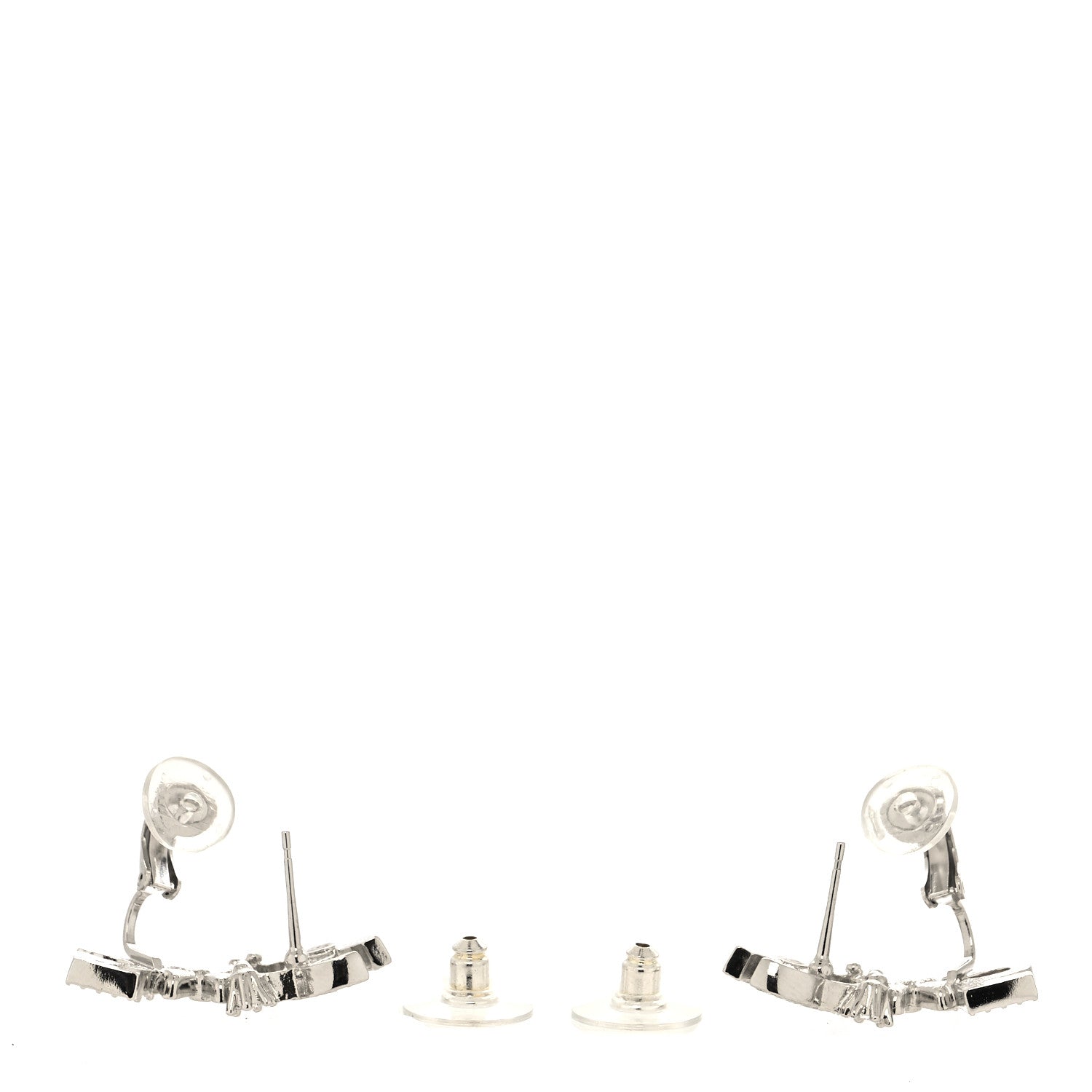 Chanel Crystal Star 5 CC Earrings Silver 3 of 4