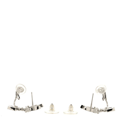 Chanel Crystal Star 5 CC Earrings Silver 3 of 4