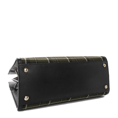 Burberry Wool Tartan Two Handle Title Bag Dark Green 4 of 11