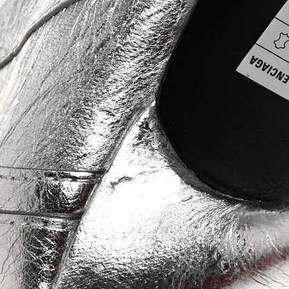 Balenciaga Metallic Agneau Arena Cagole 90mm Boots 37 Silver 11 of 12